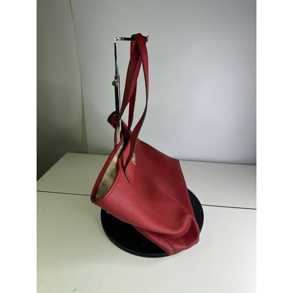 Michael Kors Leather Jet Set Travel Tote Bag Red 35S3GTVT2T - Picture 2 of 9